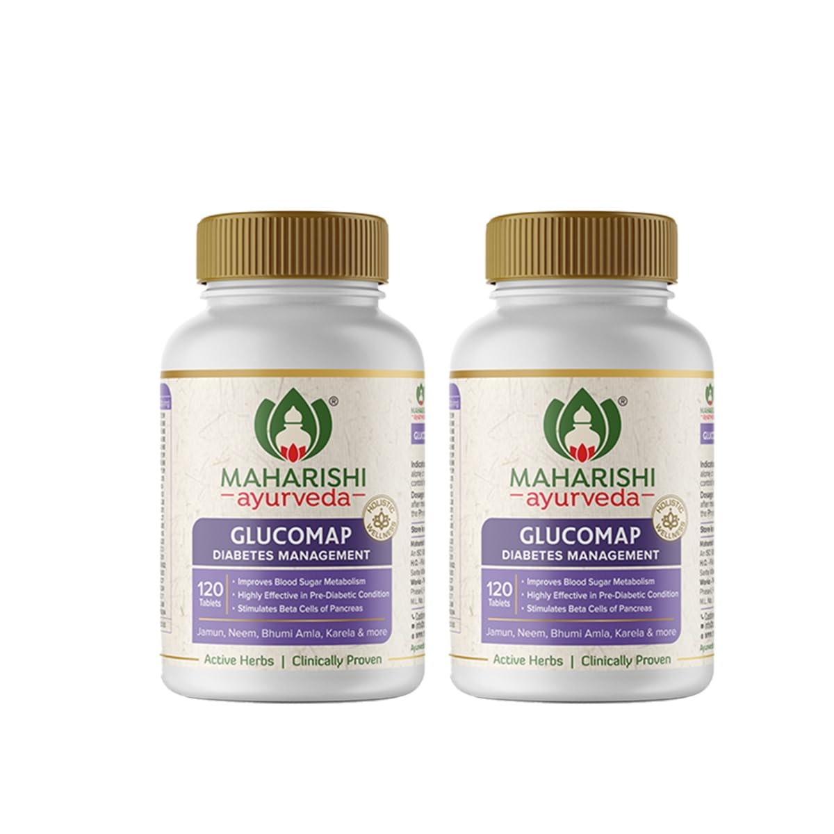 Maharishi Ayurveda Glucomap For Diabetes Management With Jamun,Karela,Neem,Arjuna Help Control Blood Sugar Levels Natural Glucose Regulator Helps In Blood Sugar Metabolism 60 Tablets Pack Of 1