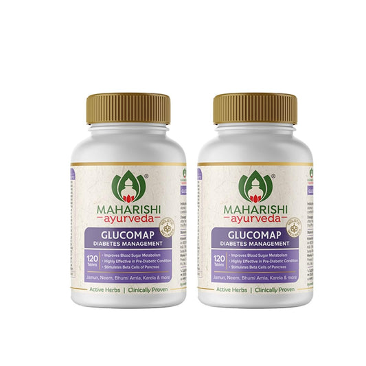 Maharishi Ayurveda Glucomap For Diabetes Management With Jamun,Karela,Neem,Arjuna Help Control Blood Sugar Levels Natural Glucose Regulator Helps In Blood Sugar Metabolism 60 Tablets Pack Of 1