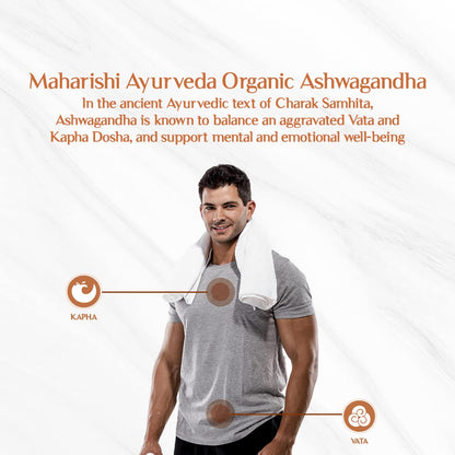 Maharishi Ayurveda Organic Ashwagandha | 100% Organic| General Wellness Tablets| Rejuvenates Mind & Body | Made with Pure Herbs | 120 Tablets (Pack of 2)