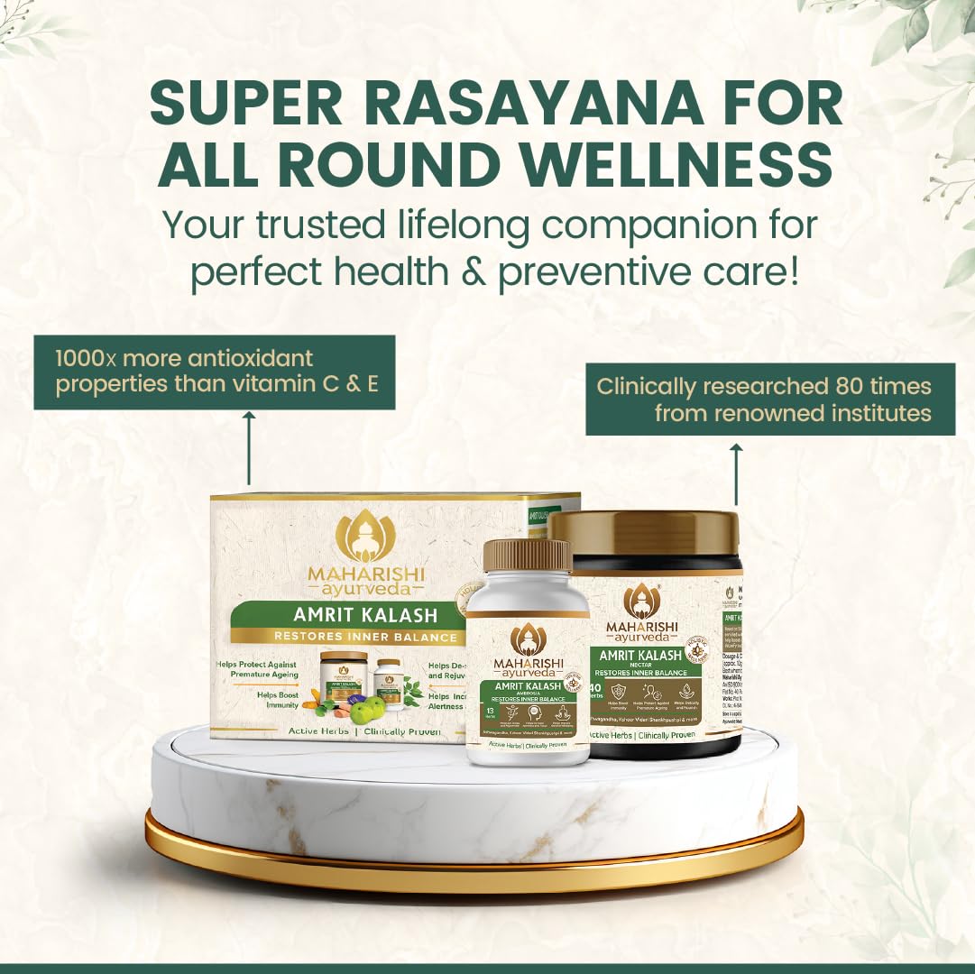 Maharishi Ayurveda Amrit Kalash | 600g Nectar + 60 Tablets | 30 Day Pack