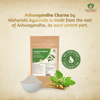 Maharishi Ayurveda Organic Ashwagandha | 100% Organic| General Wellness Tablets| Rejuvenates Mind & Body | Made with Pure Herbs | 120 Tablets (Pack of 2)