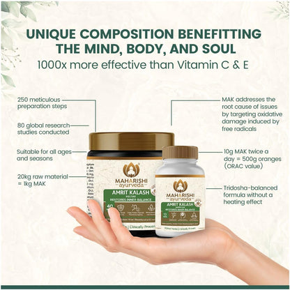 Maharishi Ayurveda Amrit Kalash | 600g Nectar + 60 Tablets | 30 Day Pack
