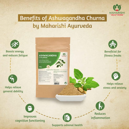 Maharishi Ayurveda Organic Ashwagandha | 100% Organic| General Wellness Tablets| Rejuvenates Mind & Body | Made with Pure Herbs | 120 Tablets (Pack of 2)