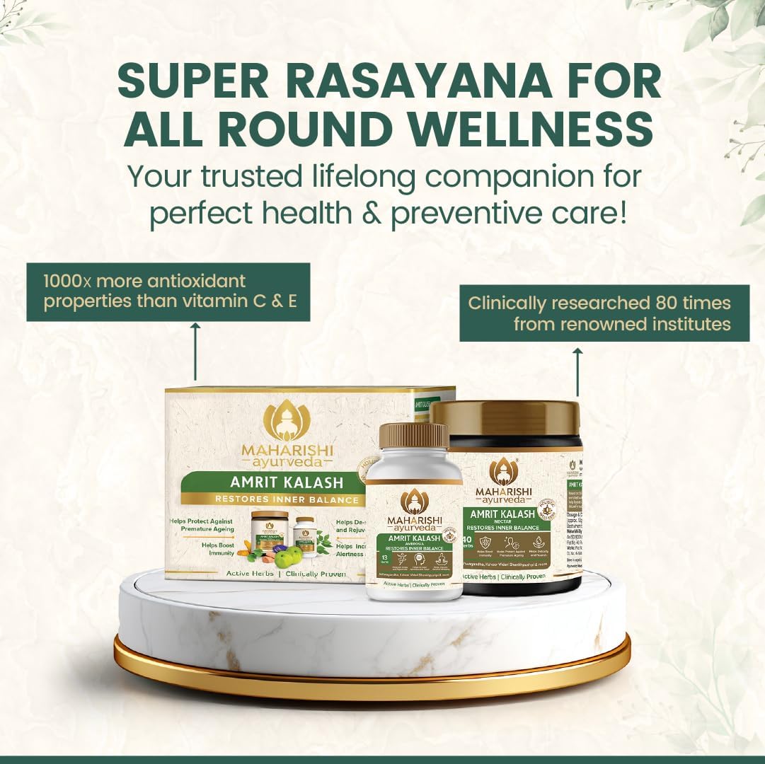 Maharishi Ayurveda Amrit Kalash | 600g Nectar + 60 Tablets | 30 Day Pack