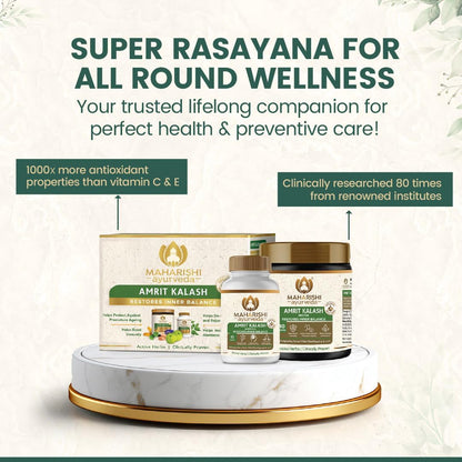 Maharishi Ayurveda Amrit Kalash | 600g Nectar + 60 Tablets | 30 Day Pack