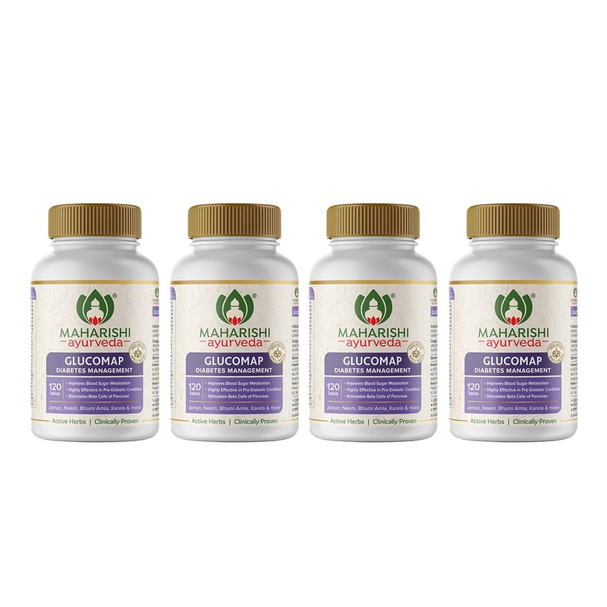 Maharishi Ayurveda Glucomap For Diabetes Management With Jamun,Karela,Neem,Arjuna Help Control Blood Sugar Levels Natural Glucose Regulator Helps In Blood Sugar Metabolism 60 Tablets Pack Of 1