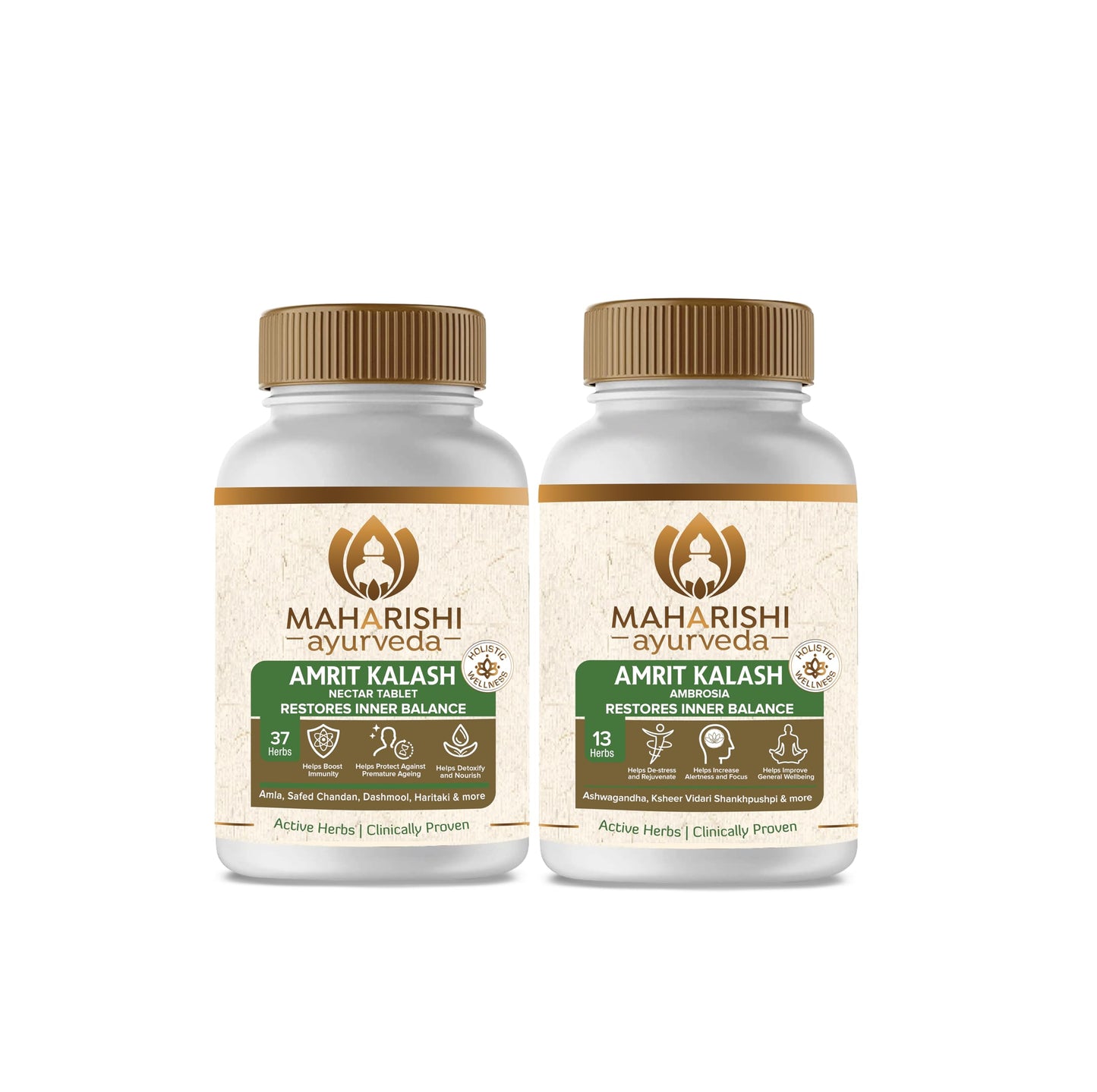 Maharishi Ayurveda Amrit Kalash | 600g Nectar + 60 Tablets | 30 Day Pack