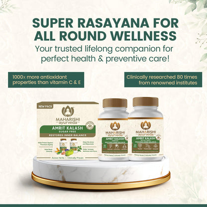 Maharishi Ayurveda Amrit Kalash | 600g Nectar + 60 Tablets | 30 Day Pack